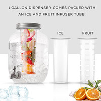 Récipient en verre solide avec support en métal, conçu sur mesure pour le jus et l'eau, récipient de cuisine scellé