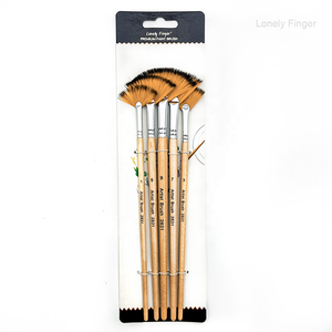 5 pinceaux à manche en bois pour artiste, acrylique, aquarelle, <span class=keywords><strong>huile</strong></span>, gouache, <span class=keywords><strong>peinture</strong></span>, débutant, usage professionnel, emballage en blister - Product Image 1