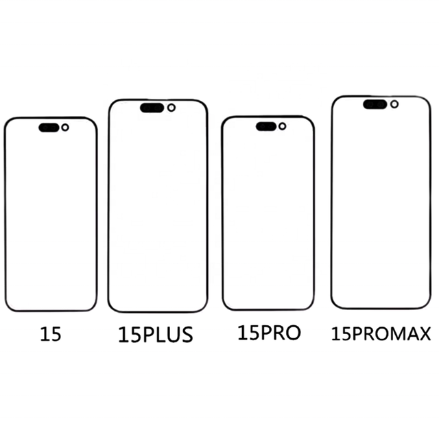 Factory Supplier Front  LCD Panel Glass with OCA for iphone 15  / 15 Pro / 15  Plus / 15 Pro Max   Digitizer TP Cover