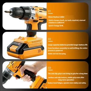 Taladro <span class=keywords><strong>de</strong></span> Iones <span class=keywords><strong>de</strong></span> Litio <span class=keywords><strong>de</strong></span> 21 V <span class=keywords><strong>con</strong></span> Ajuste <span class=keywords><strong>de</strong></span> Dos Velocidades y Destornillador Recargable, Taladro Eléctrico Personalizado OEM, Herramientas Eléctricas - Product Image 5
