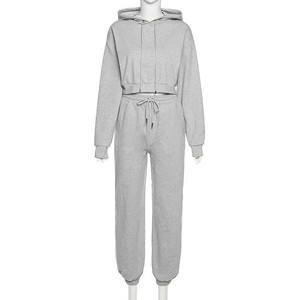 2024 Hot Sale Women's Casual Fleece Ankle-Length Hoodie Set with Sweatpants <strong>Cotton</strong> Sports <strong>Wear</strong> - Product Image 5