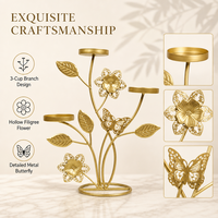 Candélabre en métal multi-têtes créatif pour dîner romantique aux chandelles, idéal pour les fêtes et la décoration de festival