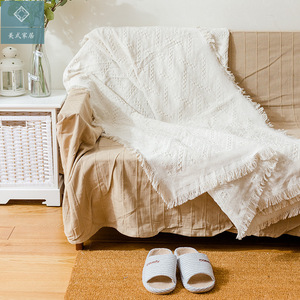 Manta de sofá moderna minimalista ins, cubierta completa de tela antipolvo, toalla de sofá de color liso, manta decorativa a cuadros - Product Image 1