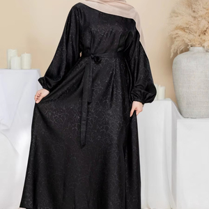 Robe longue musulmane texturée personnalisée Leduo, style décontracté et ample, vêtements islamiques pour femmes, style Dubaï, Abaya. - Product Image 1