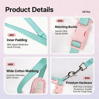 Set Harnesses dan Tali Anjing dari Bahan Nylon Custom Print yang Modis, Ultra-Breathable, Anti-Tersedak, Anti-Lepas, dengan Tali Dada Oxford untuk Jalan-Jalan