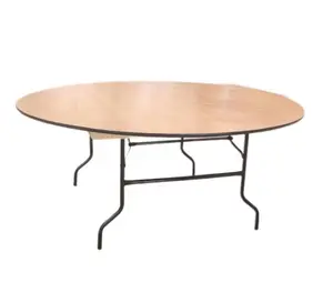 Round Wooden Banquet Dining Folding Table