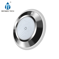 Projecteur subaquatique RGB 10/18W en acier inoxydable 316L raffiné, IP68, à montage en surface, pour piscine et aménagement paysager
