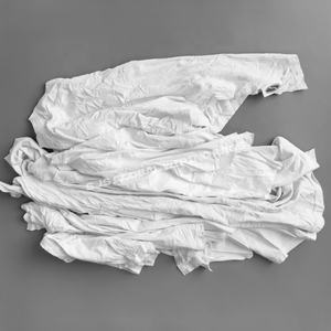 Paños de Limpieza de Tela Reciclada, Trapos de Camiseta Cortados, 100% Algodón Blanco para la Industria - Product Image 1