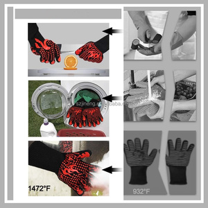 Guantes de silicona ignífugos de grado alimenticio, resistentes al calor, barbacoa, parrilla, horno, guantes de seguridad para trabajadores, guantes de horno resistentes a Cortes - Product Image 6