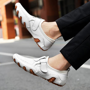 Espadrillas <span class=keywords><strong>in</strong></span> Vera <span class=keywords><strong>Pelle</strong></span> Traspirante con Cuciture <span class=keywords><strong>Artigianali</strong></span>, <span class=keywords><strong>Scarpe</strong></span> Casual Stile Beanie, Taglie 38-47, Mocassini per Uomo - Product Image 4