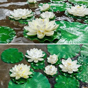 9 pièces <span class=keywords><strong>de</strong></span> lotus artificiels réalistes flottants en <span class=keywords><strong>mousse</strong></span>, nénuphars artificiels pour <span class=keywords><strong>aquarium</strong></span>, réservoir, maison, <span class=keywords><strong>jardin</strong></span>, patio, étang - Product Image 4