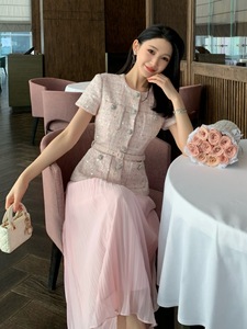 Vestido largo informal <span class=keywords><strong>de</strong></span> chifón con lentejuelas rosas y bordados <span class=keywords><strong>de</strong></span> tweed grueso, estilo patchwork, <span class=keywords><strong>de</strong></span> siete colores, para el Ramadán 2026 - Product Image 2
