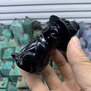 <span class=keywords><strong>Chat</strong></span> <span class=keywords><strong>de</strong></span> sorcière en cristal obsidienne, 10 pièces, sculpté à la <span class=keywords><strong>main</strong></span>, <span class=keywords><strong>chat</strong></span> <span class=keywords><strong>de</strong></span> sorcière noir, décoration <span class=keywords><strong>de</strong></span> la maison, vente en gros - Product Image 2
