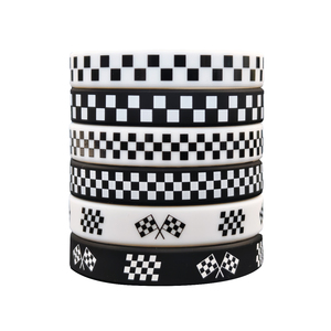 <span class=keywords><strong>Bracelet</strong></span> en <span class=keywords><strong>silicone</strong></span> imprimé élastique à carreaux noirs et blancs pour événement sportif – <span class=keywords><strong>Bracelet</strong></span> en caoutchouc pas cher - Product Image 1