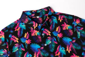 เสื้อกอล์ฟผู้ชายคุณภาพสูง ผลิตจากโพลีเอสเตอร์ 88% สแปนเด็กซ์ 12% ลายพิมพ์เต็มตัว ผ้าถัก ระบายอากาศ แห้งเร็ว ซับเหงื่อ สำหรับกีฬา - Product Image 4