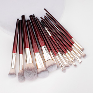 Juego de 15 Brochas de Maquillaje de Pelo Sintético de Lujo con Mango de Madera, Brochas Cosméticas para Rostro, Ojos, Polvo, Base y Sombra de Ojos, OEM - Product Image 5