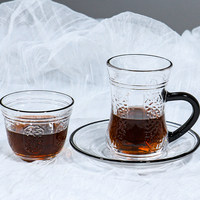 Ensemble de mini-tasses à thé en verre transparent personnalisées, style vintage, pour restaurant, salle à manger, mariage, ou usage professionnel, inspiré du design marocain