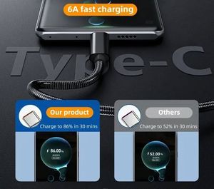 สายชาร์จและถ่ายโอนข้อมูลแบบ USB Type C วัสดุสแตนเลสเกรดพรีเมียม สำหรับโทรศัพท์และแท็บเล็ต - Product Image 5