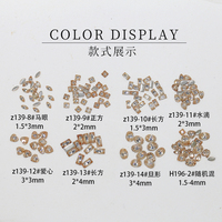 50pcs/Pak Mini Zircon Nail Charms Campuran Champagne Diamond 3d Diy Perlengkapan Kuku Dekorasi Seni Kuku