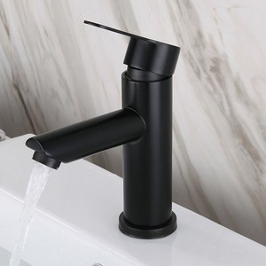 Grifo Monomando Moderno de Acero Inoxidable Negro con Válvula Cerámica para Calentador de Agua, Accesorios para Lavabo de Baño Exterior - Product Image 5