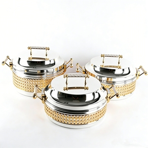 Lot de 3 casseroles isothermes 3,5L 4,5L 5,5L pour garder les aliments au chaud, idéal pour les mariages et les réceptions au Moyen-Orient, grande capacité, fourniture B2B - Product Image 1