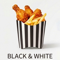 Cajas Desechables Rayadas para Papas Fritas, Vasos Resistentes al Aceite para Llevar, Cajas de Papel para Pollo Frito y Snacks, en Stock al por Mayor