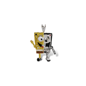Colgante de Plata de Bob Esponja con Diseño Anatómico, Hecho a Mano, Símbolo de Dualidad, Joyería de Dibujos Animados, Serie Artística de Anatomía de la Vida y la Muerte, Lujo - Product Image 5
