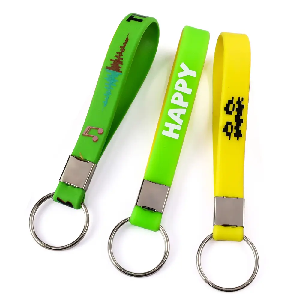 promotional gifts items key accessories Advertising wristband party wrist band keyring for bags