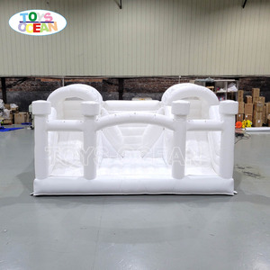 White Double Slide <strong>Inflatable</strong> Bounce House Castle for Wedding Kids Party PVC Jumping <strong>Bouncer</strong> with Slide for Events Rental - Product Image 2