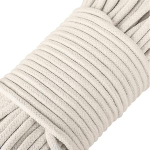 <span class=keywords><strong>Cuerda</strong></span> de tendedero de algodón trenzado de 1/4 pulgadas, artesanías ecológicas suaves y duraderas de 100 pies para tienda de calidad Premium - Product Image 1