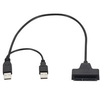 USB2.0 a SATA 22PIN HDD Cable 7 + 15pin SATA 2,5 pulgadas HDD/SSD Adaptador convertidor SATA III 22Pin caja de disco duro