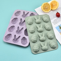 Nouveaux moules de cuisson personnalisés de lapin d'oeuf de Pâques de qualité alimentaire moule à gâteau décoration de gâteau outils moules de cuisson en silicone pour Pâques