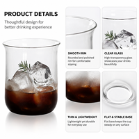 Verre à whisky, cocktail ou café glacé en verre borosilicate transparent de 10 oz avec logo personnalisé pour bar, restaurant, maison