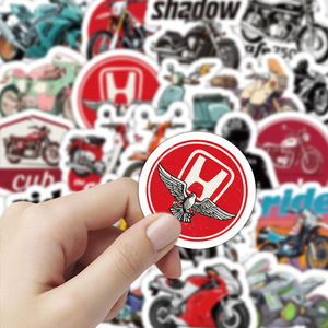 Étiquette autocollante en vinyle de <span class=keywords><strong>moto</strong></span> de dessin animé imprimée sur mesure Emballage écologique imperméable à l'eau Impression de découpe Vernis mat - Product Image 1