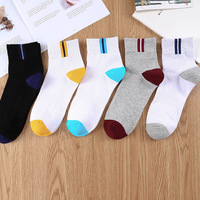 Chaussettes de sport pour hommes, pas chères, pour l'automne et l'hiver, chaussettes courtes décontractées, épaisses, pour le travail