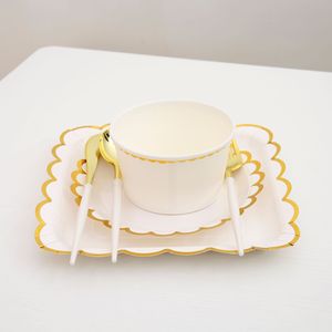 Juego de Vajilla Desechable para Fiesta de Macarons, Platos, Vasos y Servilletas de Papel, Multicolores, Ecológicos, para Cumpleaños y Bodas - Product Image 6