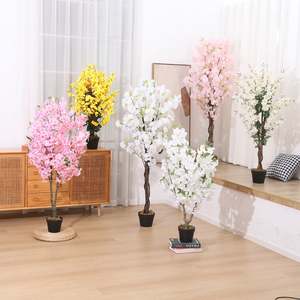 Arbres artificiels en plastique à fleurs de cerisier pour la décoration de la maison et du jardin à Pâques, écologiques - Product Image 3