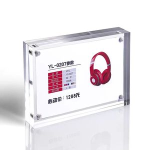 Elor personalizado alto magnético acrílico doble cara signo titular altamente transparente inclinado precio etiqueta plexiglás marco Acrílico - Product Image 4