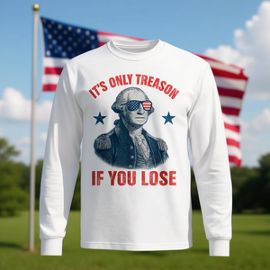 T-shirt à manches longues George Washington USA, design patriotique, déclaration politique - Product Image 3