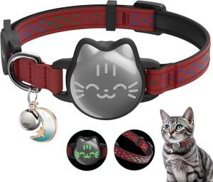 Kingtale Pet Suppliers Wasserdichtes Airtag <span class=keywords><strong>Cat</strong></span> <span class=keywords><strong>Collar</strong></span> Breakaway mit leuchtendem reflektieren dem Muster Leichtes Kätzchen halsband - Product Image 5
