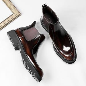 Zapatos de cuero para hombre, estilo 2026, formales de negocios, resistentes al agua, casuales para caminar, con refuerzo en el tobillo. - Product Image 3