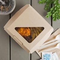 Boîtes à hamburger jetables en papier, emballage alimentaire de qualité pour la livraison de repas à emporter, restauration rapide, vente en gros