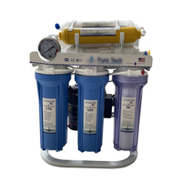 Sistem Pemurnian Air Reverse Osmosis Tangki Penyimpanan dengan Pengukur Tekanan Filter Komersial 6 Tahap 100GPD