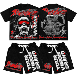 Bộ đồ hai mảnh thiế<span class=keywords><strong>t</strong></span> kế oversized, chấ<span class=keywords><strong>t</strong></span> liệu cotton vintage, kiểu dáng hộp, in hình, tay áo trễ vai, giặ<span class=keywords><strong>t</strong></span> acid nặng, kiểu dáng độc đáo - Product Image 3