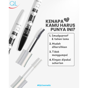 QL Eye Catching 2 Step <b>Mascara</b> Curly in rich black, a halal-certified, chemical cream formula that delivers stunning - Product Image 1