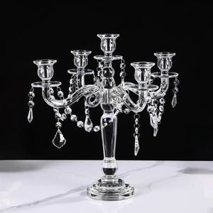 Chandelier en cristal européen Décorations de table de mariage Bougie en verre Décoration de dîner aux chandelles - Product Image 4