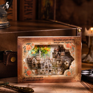 1 rouleau de ruban décoratif rétro en PET de la série Medieval Journey, motif paysage <span class=keywords><strong>alien</strong></span>, pour l'élimination des déchets - Product Image 4
