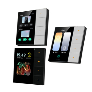 3.5 inch thông minh tường chuyển đổi màn hình cảm ứng 4 gang chuyển đổi 8 cảnh thông minh Radar cảm biến mờ kiểm soát chuyển đổi Rèm tuya nhà thông minh - Product Image 3