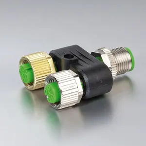 Svlec Ip67 impermeável 3 4 Pin Industrial Y divisor M12 a 2M8 fêmea M12 conector para veículo