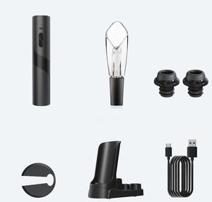 Portable High Quality Rechargeable <b>Wine</b> Opener 7-in-1 <b>Wine</b> Gift Set with Electric Vacuum <b>Pump</b> with Charging Station - Product Image 6